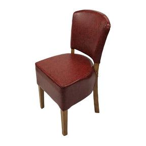HP763 Hanoi Dining Chair In Weathered Oak with Bison Vinyl Bordeaux (Pack of 2) - JD Catering Equipment Solutions Ltd