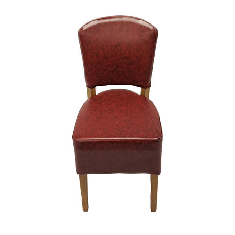 HP763 Hanoi Dining Chair In Weathered Oak with Bison Vinyl Bordeaux (Pack of 2)