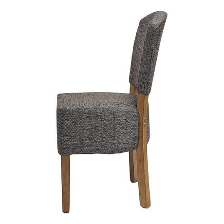 HP765 Hanoi Dining Chair In Weathered Oak with Shetland Smoke Seatpad (Pack of 2)