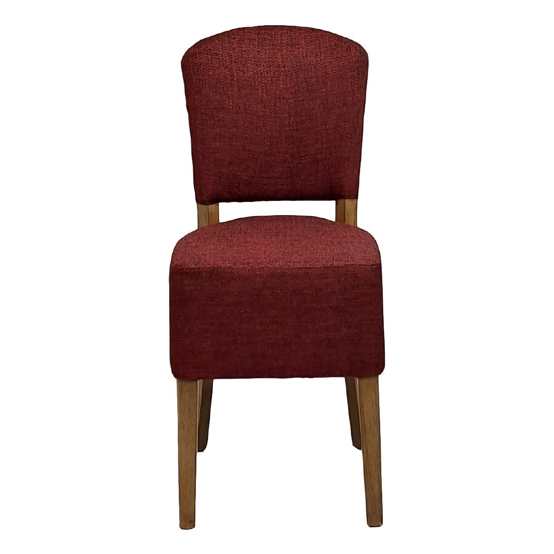 HP766 Hanoi Dining Chair In Weathered Oak with Shetland Scarlet Seatpad (Pack of 2)