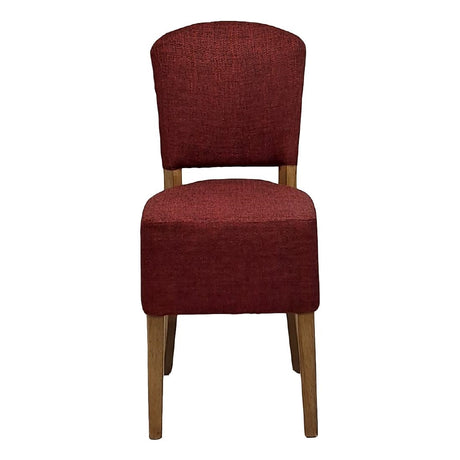 HP766 Hanoi Dining Chair In Weathered Oak with Shetland Scarlet Seatpad (Pack of 2)