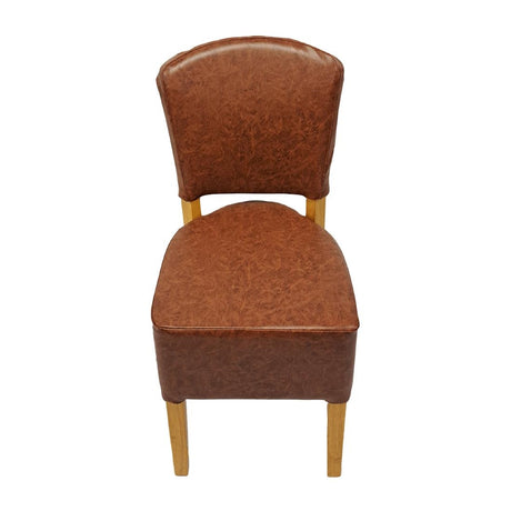 HP767 Hanoi Dining Chair In Soft Oak with Bison Vinyl Tan (Pack of 2)