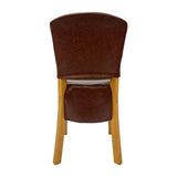 HP768 Hanoi Dining Chair In Soft Oak with Bison Vinyl Espresso (Pack of 2)