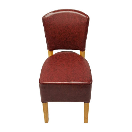 HP770 Hanoi Dining Chair In Soft Oak with Bison Vinyl Bordeaux (Pack of 2)