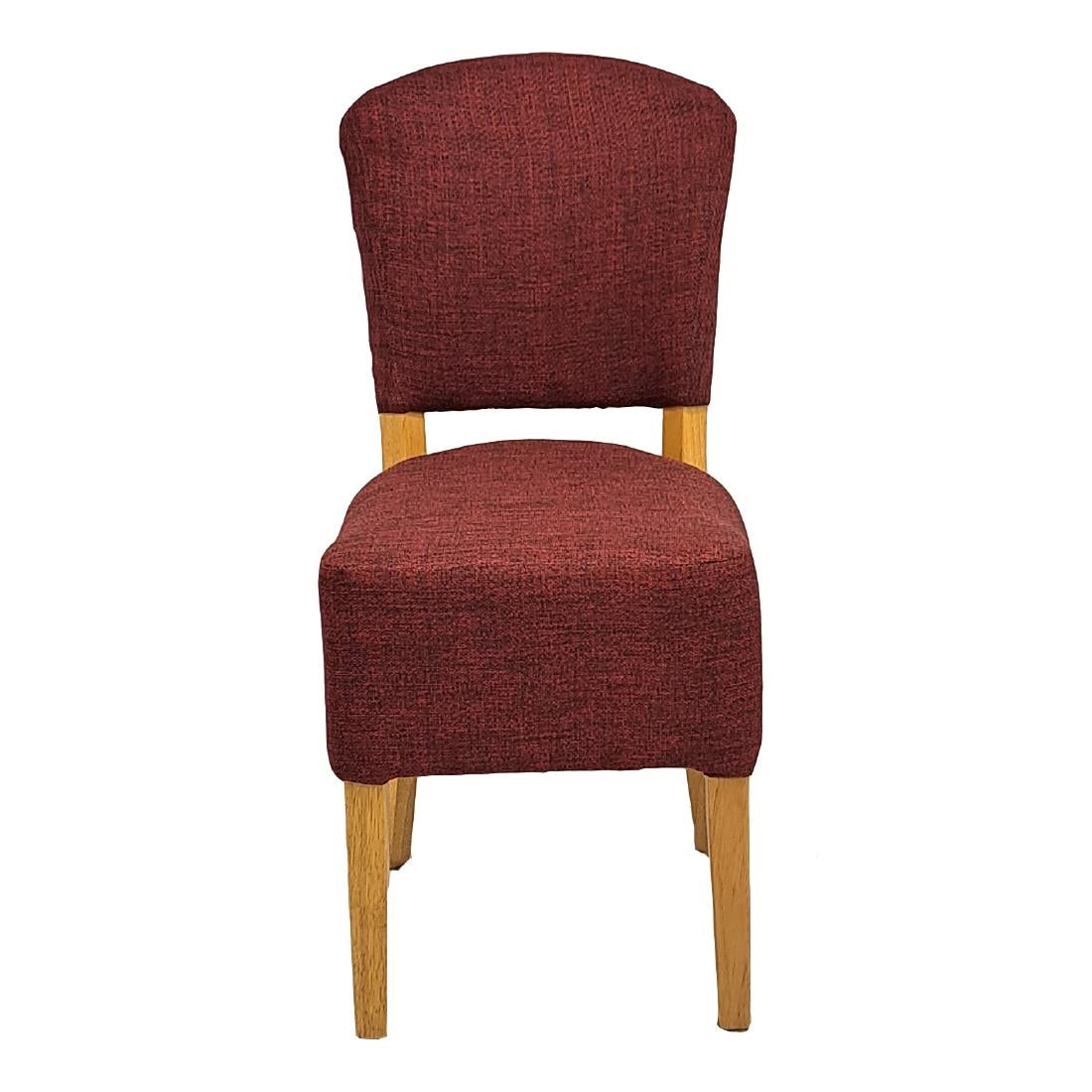 HP773 Hanoi Dining Chair In Soft Oak with Shetland Scarlet Seatpad (Pack of 2)