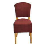 HP773 Hanoi Dining Chair In Soft Oak with Shetland Scarlet Seatpad (Pack of 2)