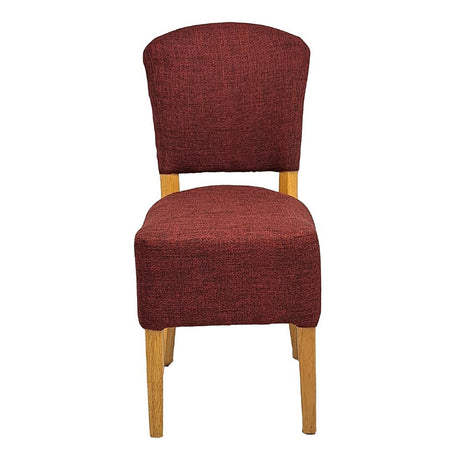 HP773 Hanoi Dining Chair In Soft Oak with Shetland Scarlet Seatpad (Pack of 2)