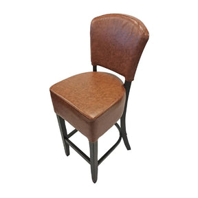 HP774 Hanoi Bar Chair in Dark Walnut with Bison Tan Vinyl - JD Catering Equipment Solutions Ltd