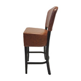HP774 Hanoi Bar Chair in Dark Walnut with Bison Tan Vinyl