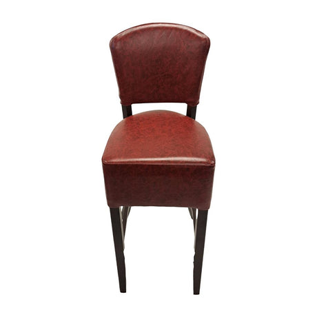 HP777 Hanoi Bar Chair in Dark Walnut with Bison Bordeaux Vinyl