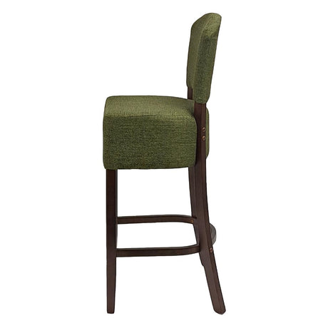 HP778 Hanoi Bar Chair in Dark Walnut with Shetland Forest Seatpad