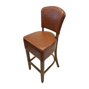 HP781 Hanoi Bar Chair in Weathered Oak with Bison Tan Vinyl - JD Catering Equipment Solutions Ltd