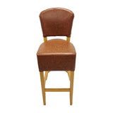 HP788 Hanoi Bar Chair in Soft Oak with Bison Tan Vinyl