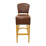 HP789 Hanoi Bar Chair in Soft Oak with Bison Espresso Vinyl