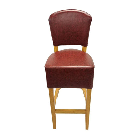 HP791 Hanoi Bar Chair in Soft Oak with Bison Bordeaux Vinyl - JD Catering Equipment Solutions Ltd