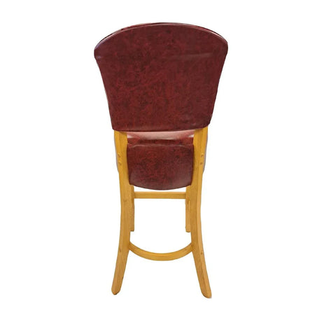 HP791 Hanoi Bar Chair in Soft Oak with Bison Bordeaux Vinyl - JD Catering Equipment Solutions Ltd