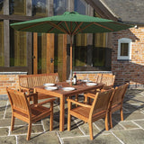 HP884 Rowlinson Willington Wooden Parasol Green 2.7m