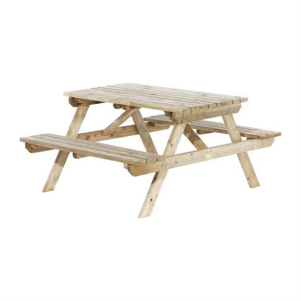 HP896 Rowlinson Picnic Table 6ft With Green Parasol 2.7m