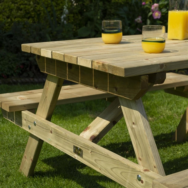 HP891 Rowlinson Picnic Table 4ft with Grey Parasol 2.7m & Base 15kg