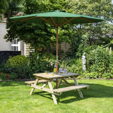 HP892 Rowlinson Picnic Table 5ft With Green Parasol 2.7m