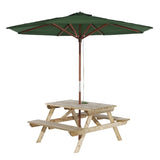 HP892 Rowlinson Picnic Table 5ft With Green Parasol 2.7m