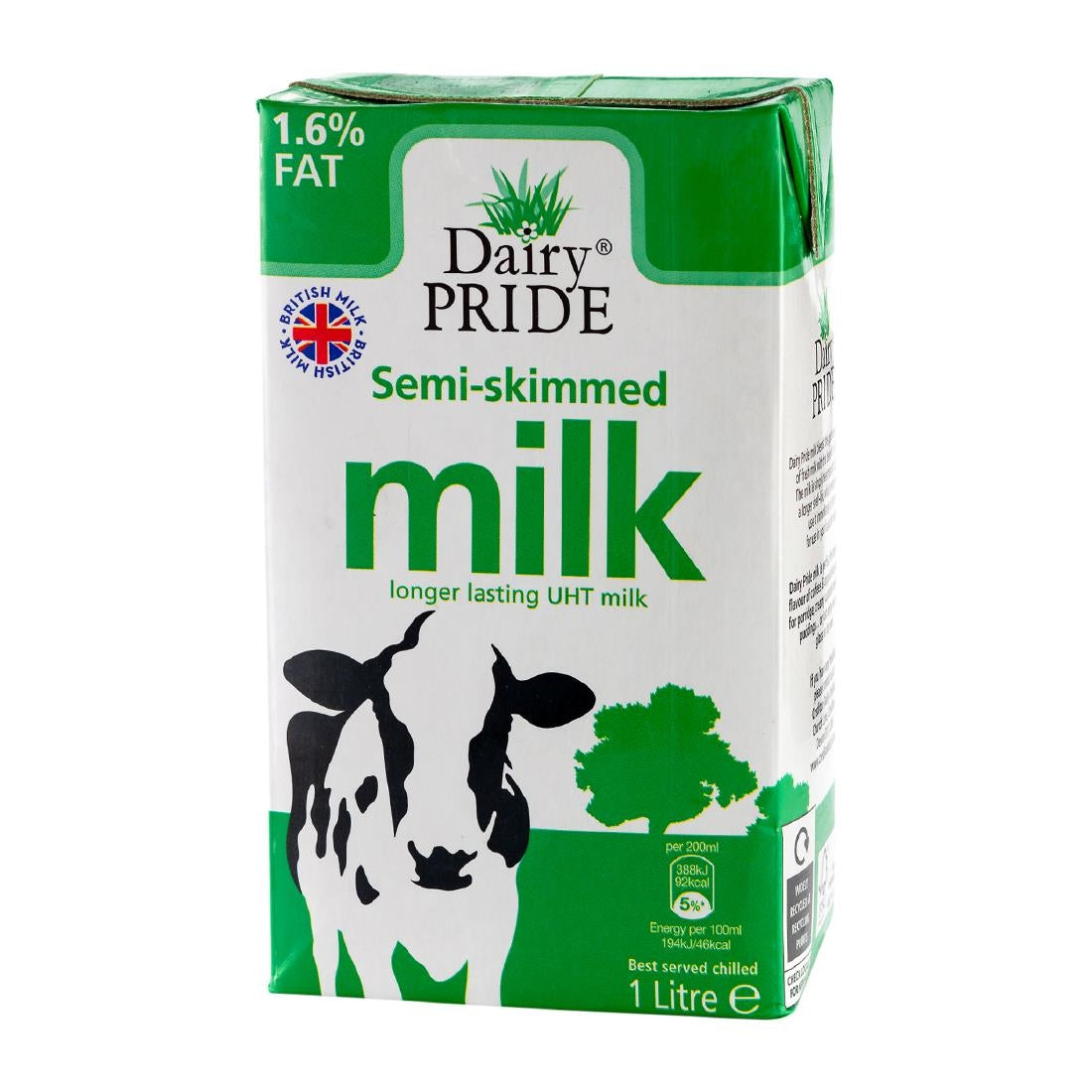 HP970 Dairy Pride Semi Skimmed UHT Milk 1Ltr (Pack of 12)