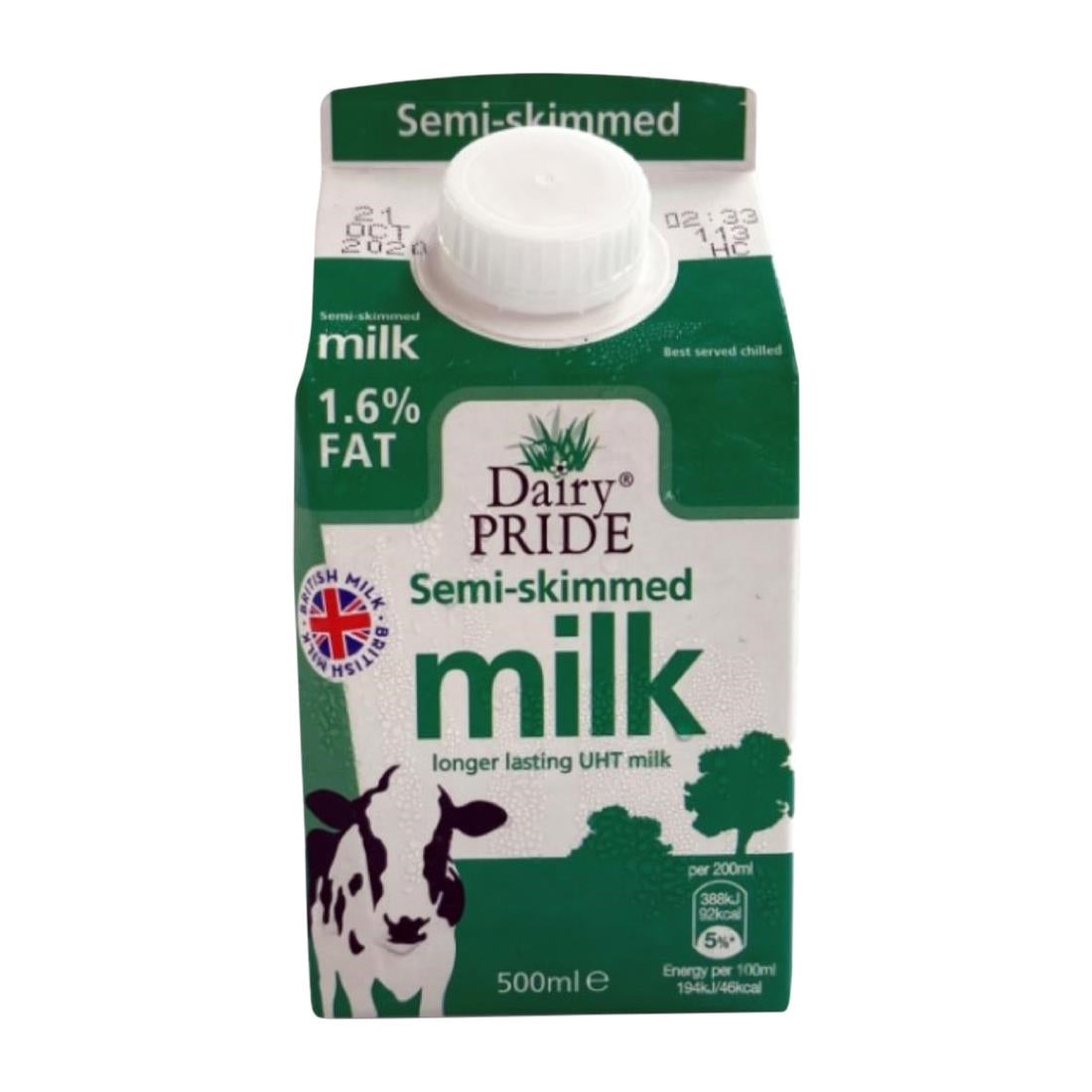 HP971 Dairy Pride Semi Skimmed UHT Milk 500ml (Pack of 12)