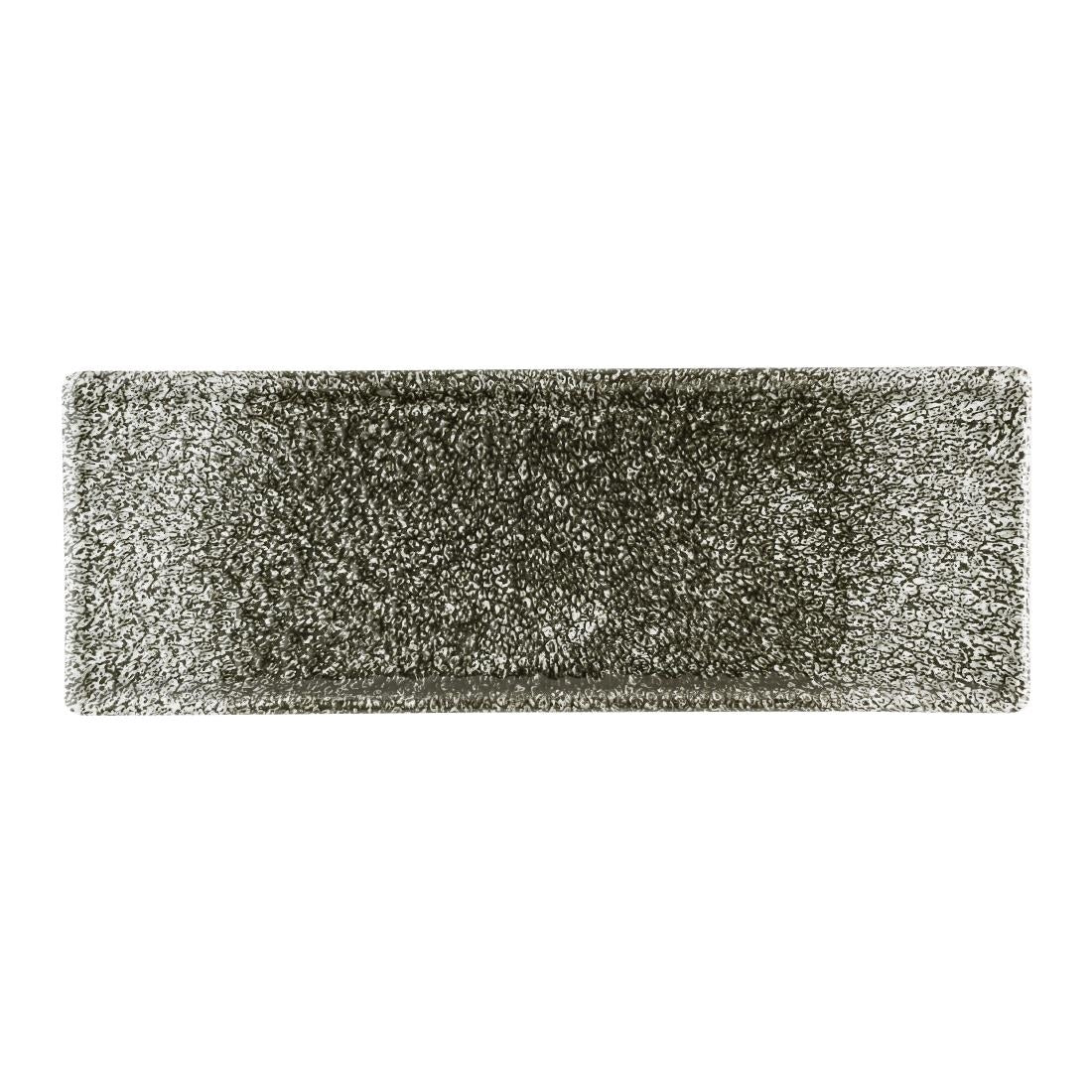 HR312 Churchill Raku Quartz Black Oblong Plates 250 x 90mm (Pack of 6)