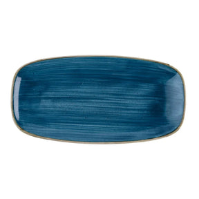 HR391 Churchill Stonecast Java Blue Chef's Oblong Plates 350mm x 187mm (Pack of 6) - JD Catering Equipment Solutions Ltd