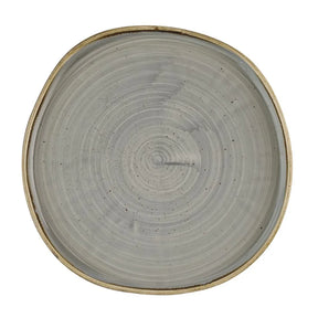 HR423 Churchill Stonecast Grey Organic Walled Plates 257mm (Pack of 6) - JD Catering Equipment Solutions Ltd