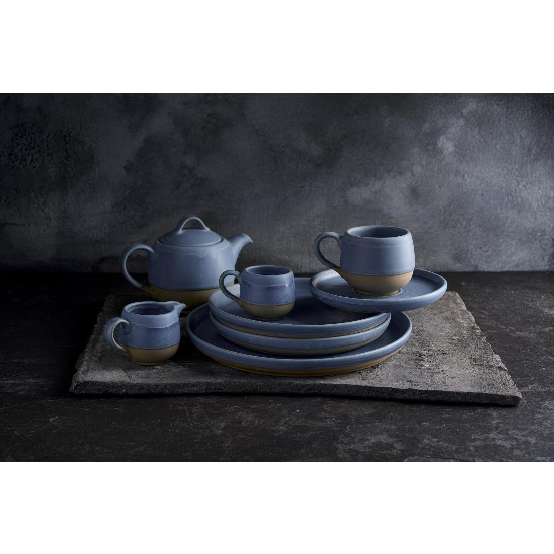 HR476 Churchill Emerge Oslo Blue Walled Plates 157mm (Pack of 6)