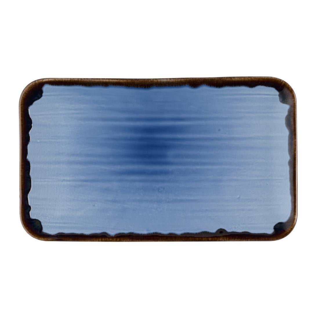 HR499 Dudson Harvest Indigo Organic Rectangle Angular Plates 106x160mm(Pack of 12)
