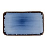 HR499 Dudson Harvest Indigo Organic Rectangle Angular Plates 106x160mm(Pack of 12)