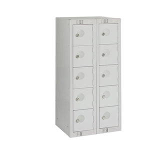 HR526 Ten Door Personal Effects Locker Grey Camlock - JD Catering Equipment Solutions Ltd