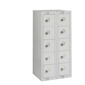 HR527 Ten Door Personal Effects Locker Grey Padlock Fitting - JD Catering Equipment Solutions Ltd