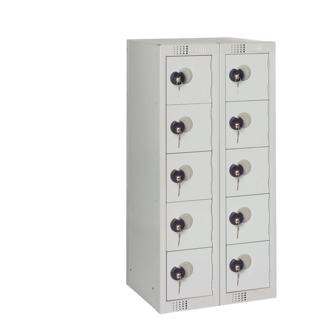 HR529 Ten Door Personal Effects Locker Grey Coin Lock