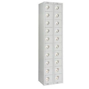 HR543 Twenty Door Personal Effects Locker Grey Four-Digit Lock - JD Catering Equipment Solutions Ltd