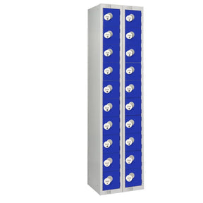 HR548 Twenty Door Personal Effects Locker Blue Four-Digit Lock - JD Catering Equipment Solutions Ltd