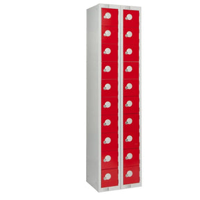 HR551 Twenty Door Personal Effects Locker Red Camlock - JD Catering Equipment Solutions Ltd