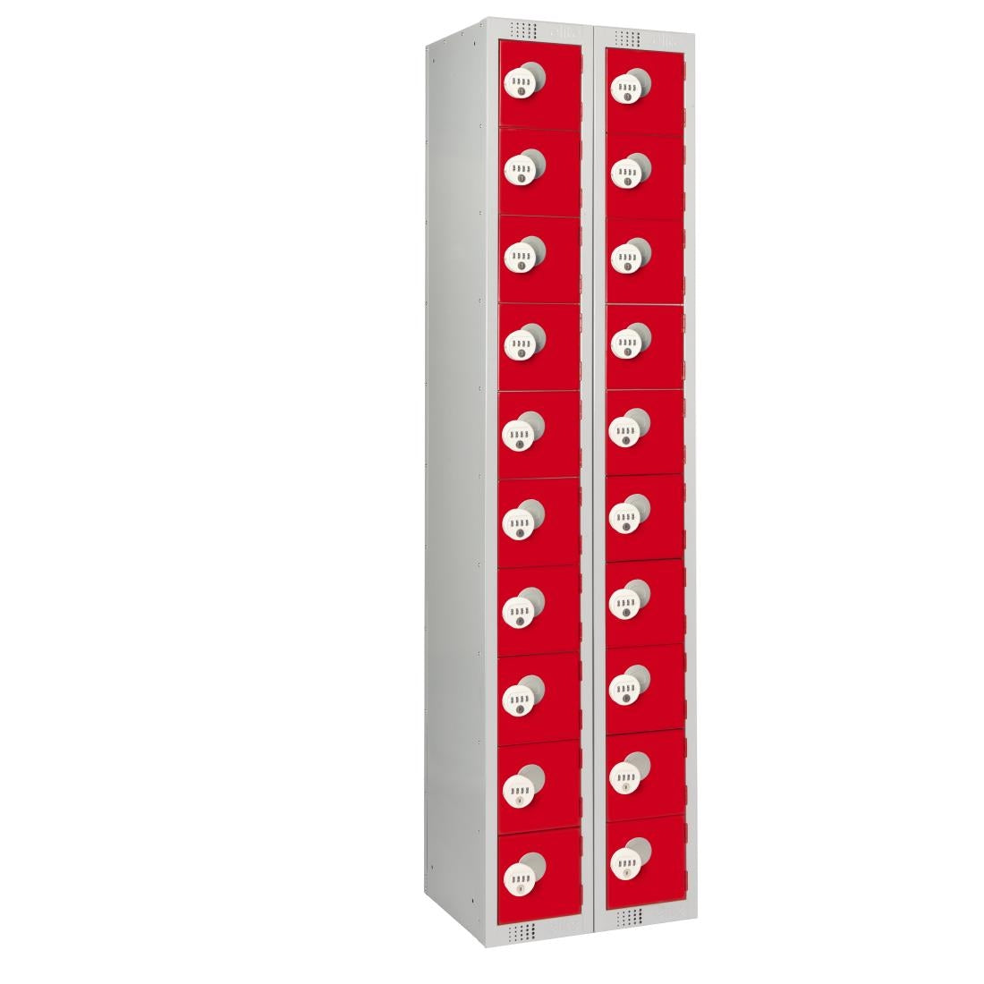 HR553 Twenty Door Personal Effects Locker Red Four-Digit Lock