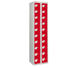 HR553 Twenty Door Personal Effects Locker Red Four-Digit Lock - JD Catering Equipment Solutions Ltd