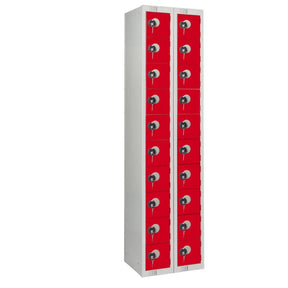 HR554 Twenty Door Personal Effects Locker Red Coin Lock - JD Catering Equipment Solutions Ltd