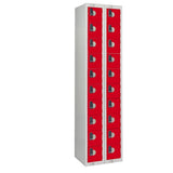 HR555 Twenty Door Personal Effects Locker Red Electronic Four-Digit Lock