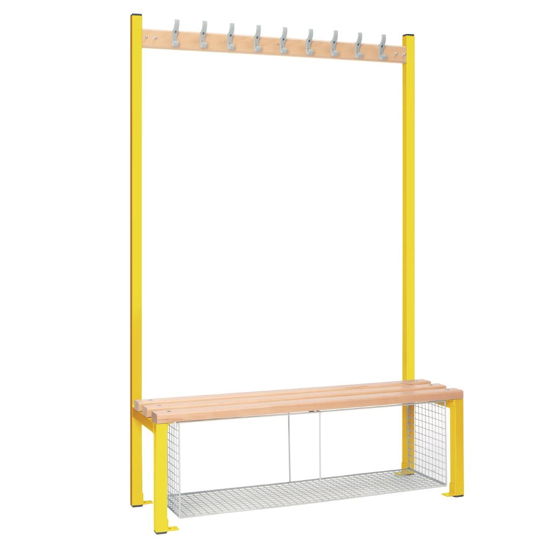 HR576 Single-Sided Island Seating with Mesh Tray Yellow 1200mm