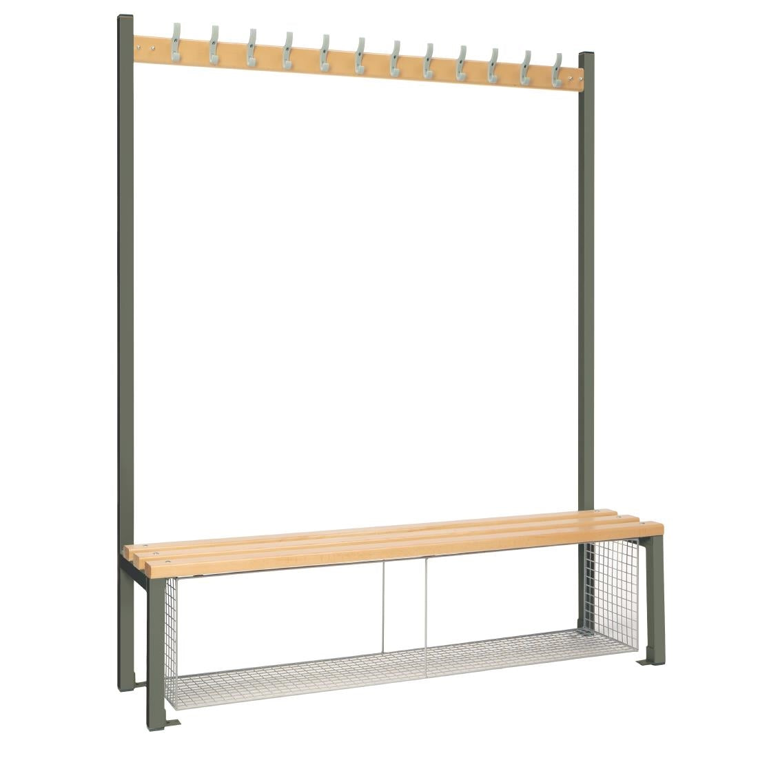 HR579 Single-Sided Island Seating with Mesh Tray Dark Grey 1500mm