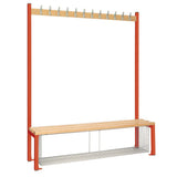 HR581 Single-Sided Island Seating with Mesh Tray Red 1500mm - JD Catering Equipment Solutions Ltd