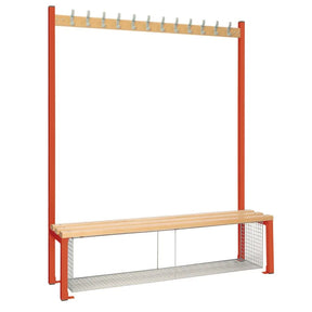 HR581 Single-Sided Island Seating with Mesh Tray Red 1500mm - JD Catering Equipment Solutions Ltd