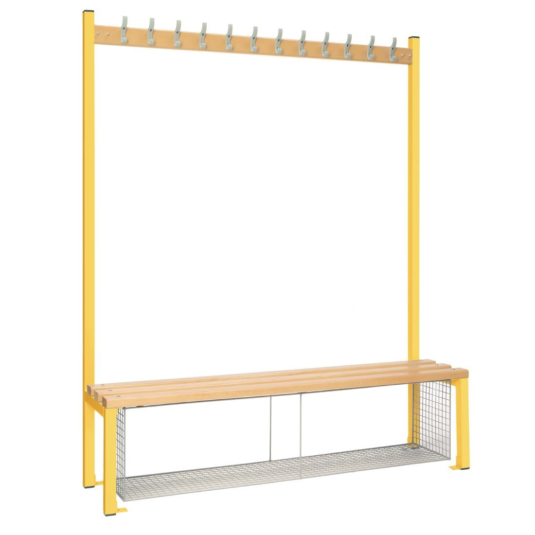 HR583 Single-Sided Island Seating with Mesh Tray Yellow 1500mm