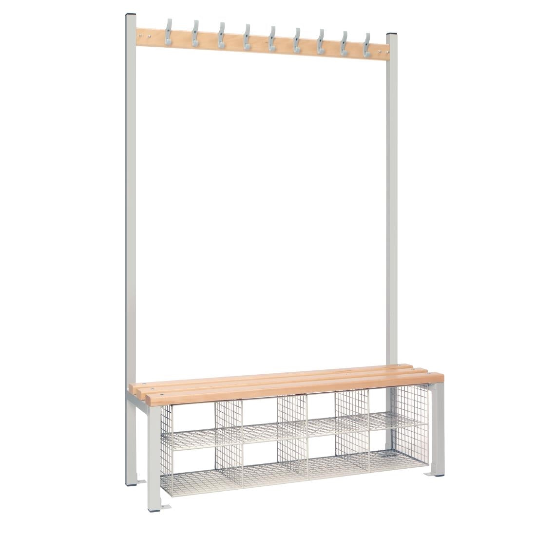 HR584 Single-Sided Island Seating with Mesh Basket Grey 1200mm