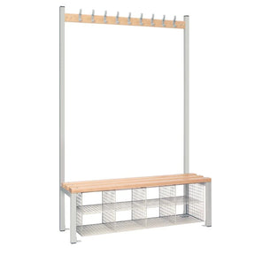 HR584 Single-Sided Island Seating with Mesh Basket Grey 1200mm - JD Catering Equipment Solutions Ltd